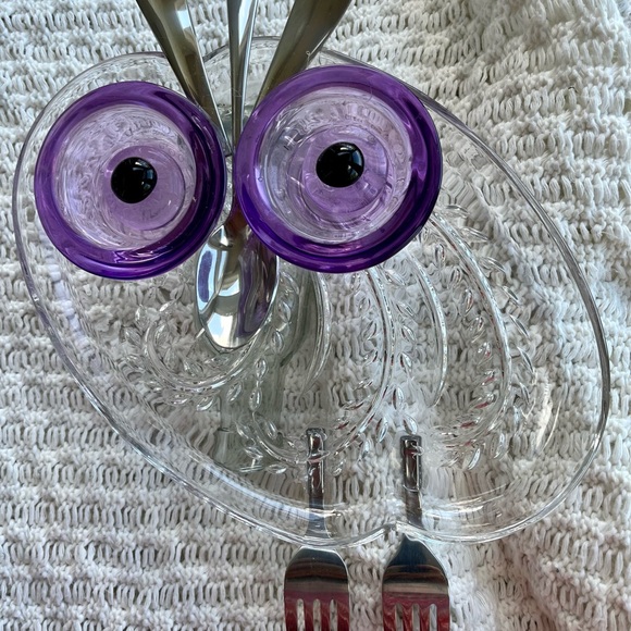 Glass Garden Owl- purple- handmade - Picture 3 of 6